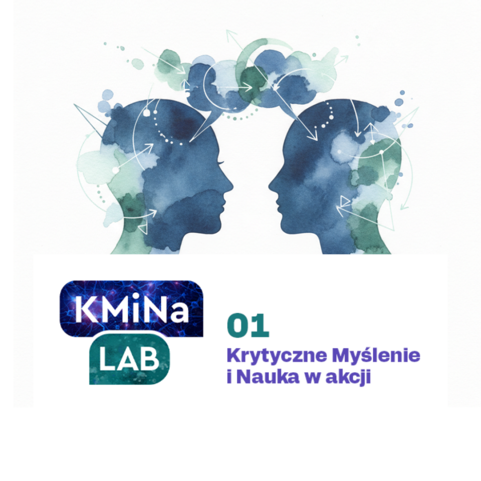 Grafika wydarzenia KMiNa Lab 01 – krytyczne myślenie w Cogiteonie w Krakowie