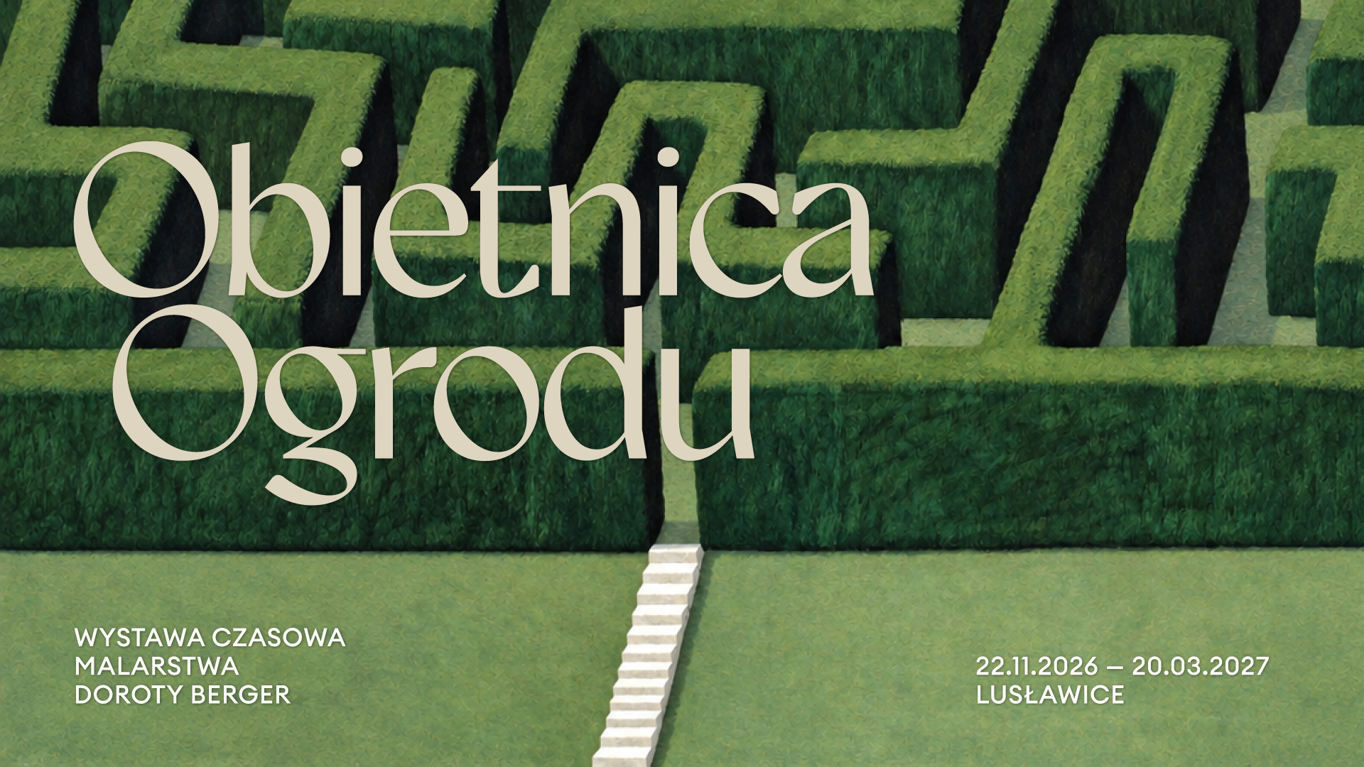 Grafika wystawy „Obietnica ogrodu” Doroty Berger w Lusławicach