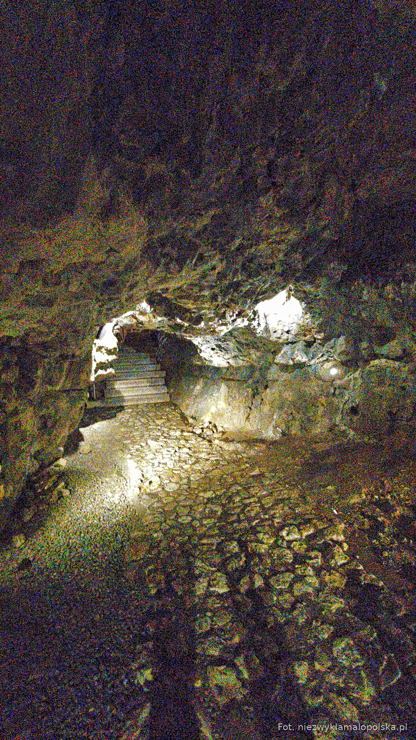 Inside the Dragon's Den cave under Wawel Hill