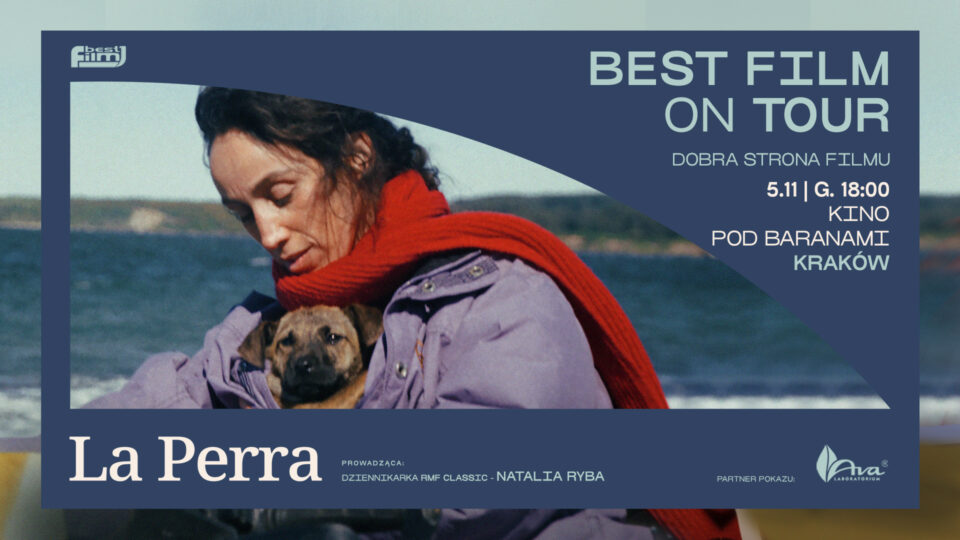 Plakat pokazu filmu „La Perra” w sali MOS Kina Pod Baranami